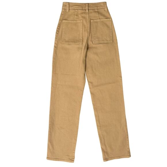 Wilfred Free Brown Tan Ryley Straight Leg High Waist Twill Utility Pants size 00 - Picture 3 of 8